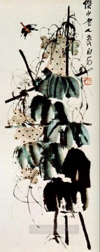 Enredadera Qi Baishi y uvas 2 chinos tradicionales Pinturas al óleo